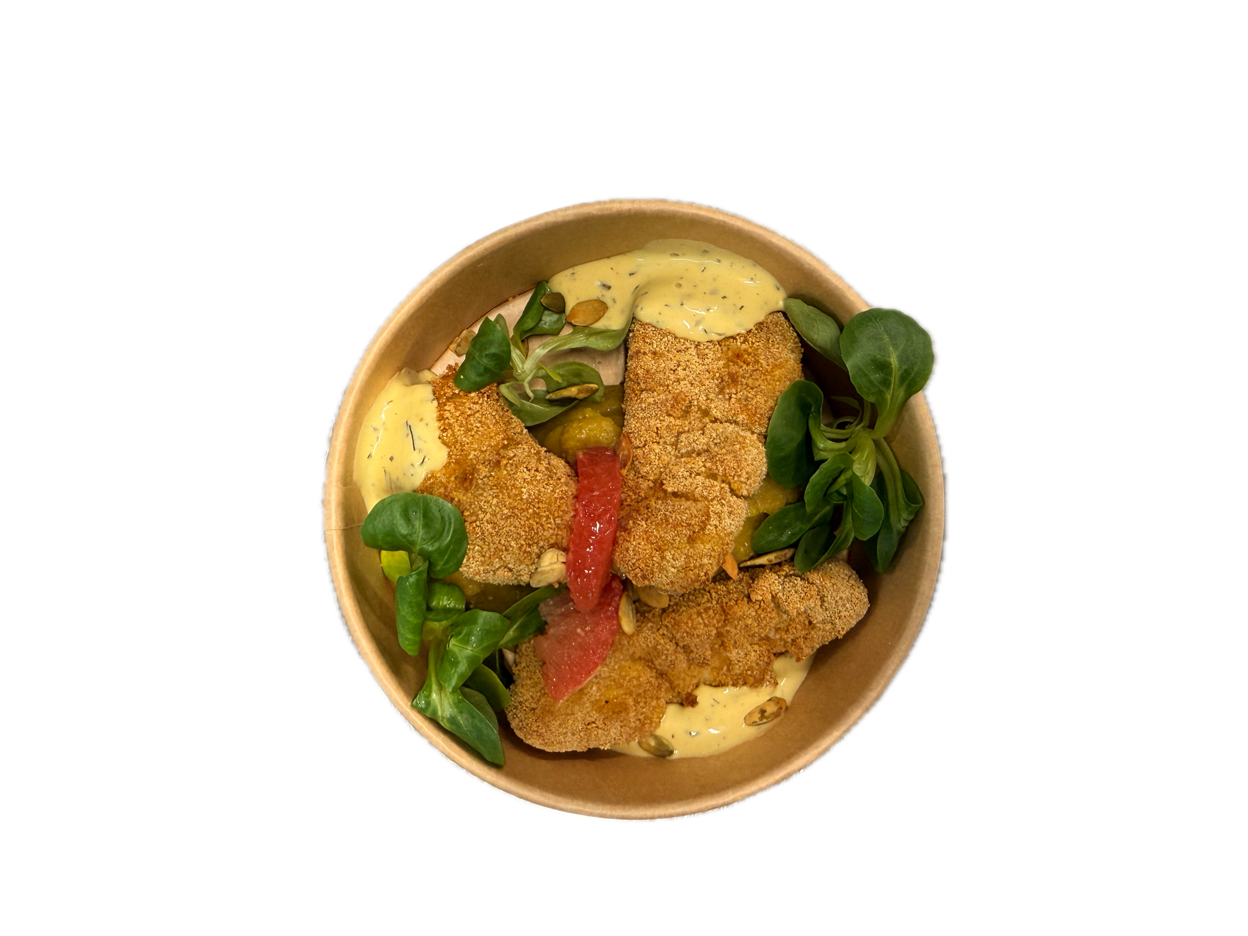 Croustillants De Poisson Houmous Lentilles Corail Avec Arrie Re Plan Supprime 