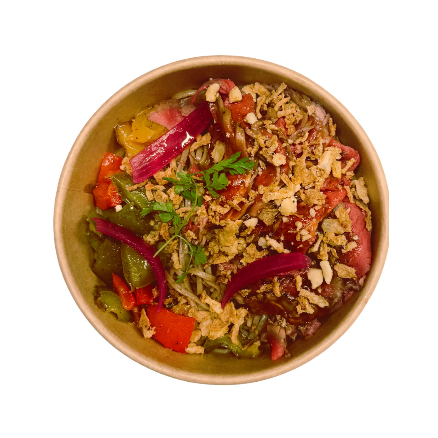 Boeuf E Pice Wok De Nouilles Soba Poivrons