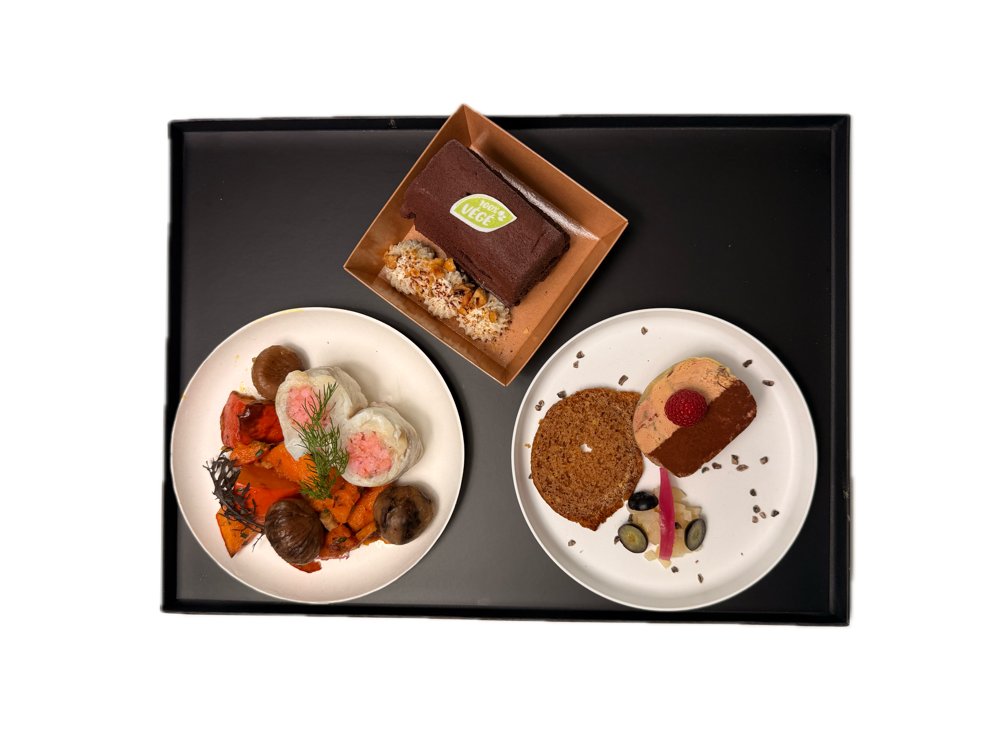 Plateau Entree Plat Buche Avec Arriere Plan Supprime