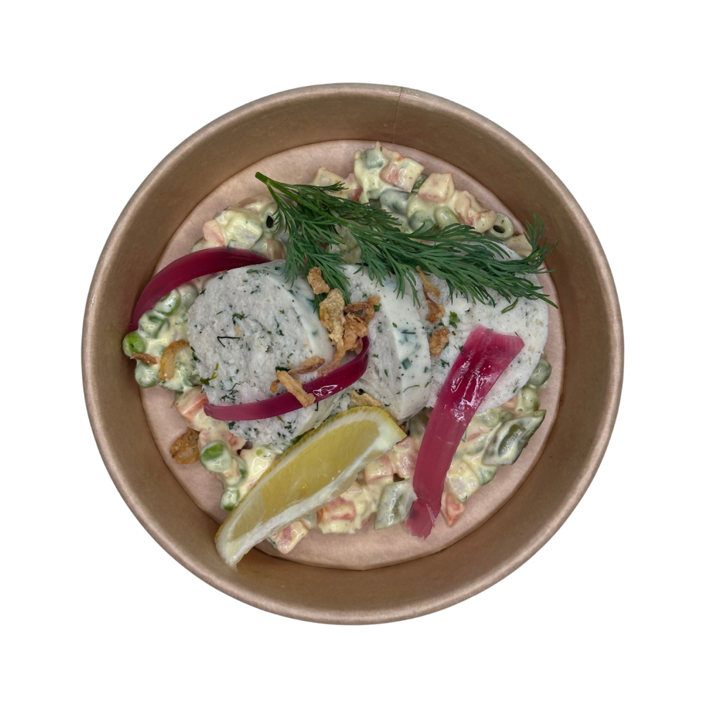 Plateaux Repas Avril   Plat 3   Terrine De Poisson Frais Mayonnaise Maison Au Curry Mace Doine De Le Gumes Frais
